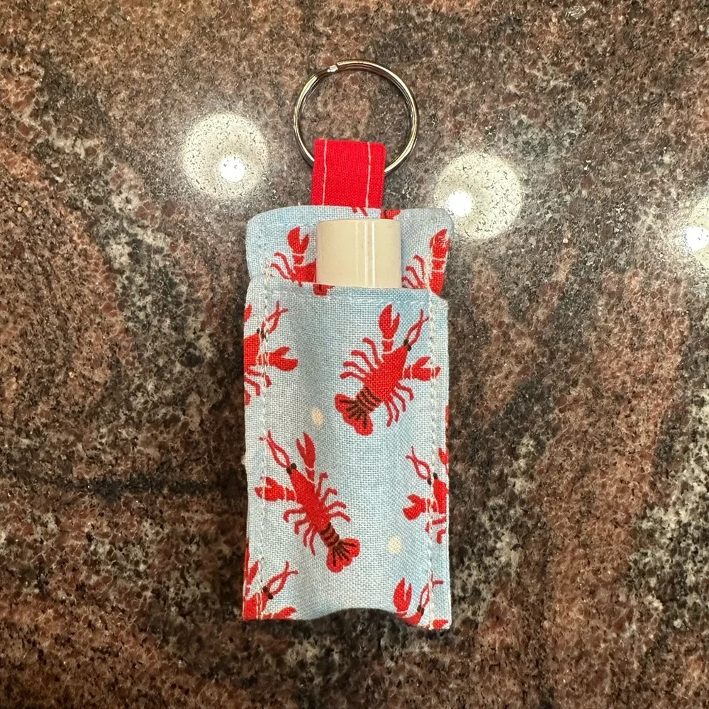 Handmade lip balm holder keychain- lobster design - Picture 2 of 4